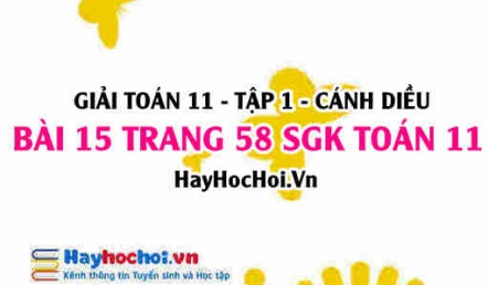 Giải bài 15 trang 58 Toán 11 tập 1 SGK Cánh Diều